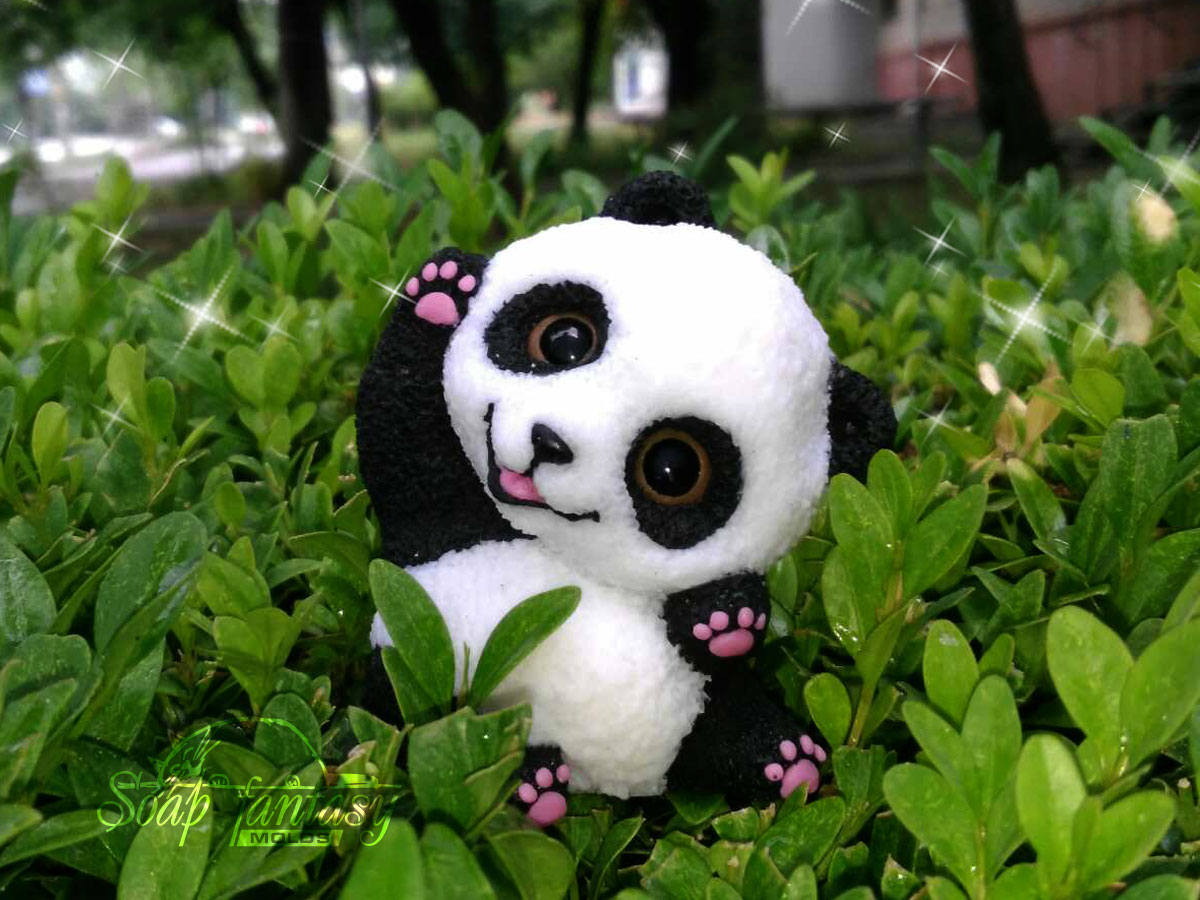 Panda bear silicone mold for soap making