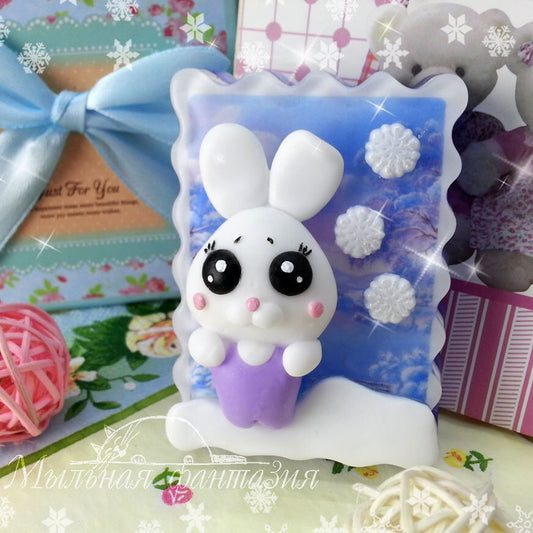 Winter Bunny Silicone Soap Mold - for soap making, Craft & Hobby
