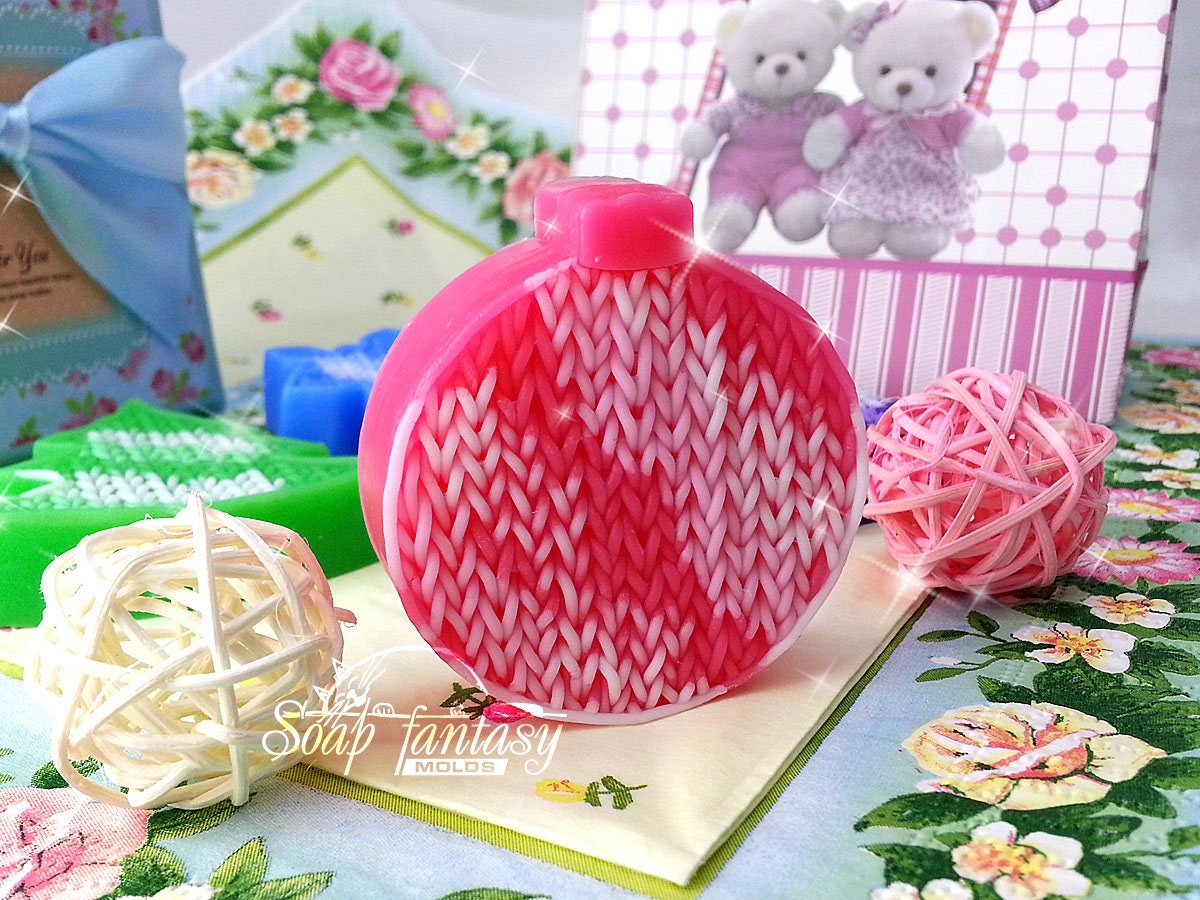 Knitted Christmas tree decorations silicone mold for soap making