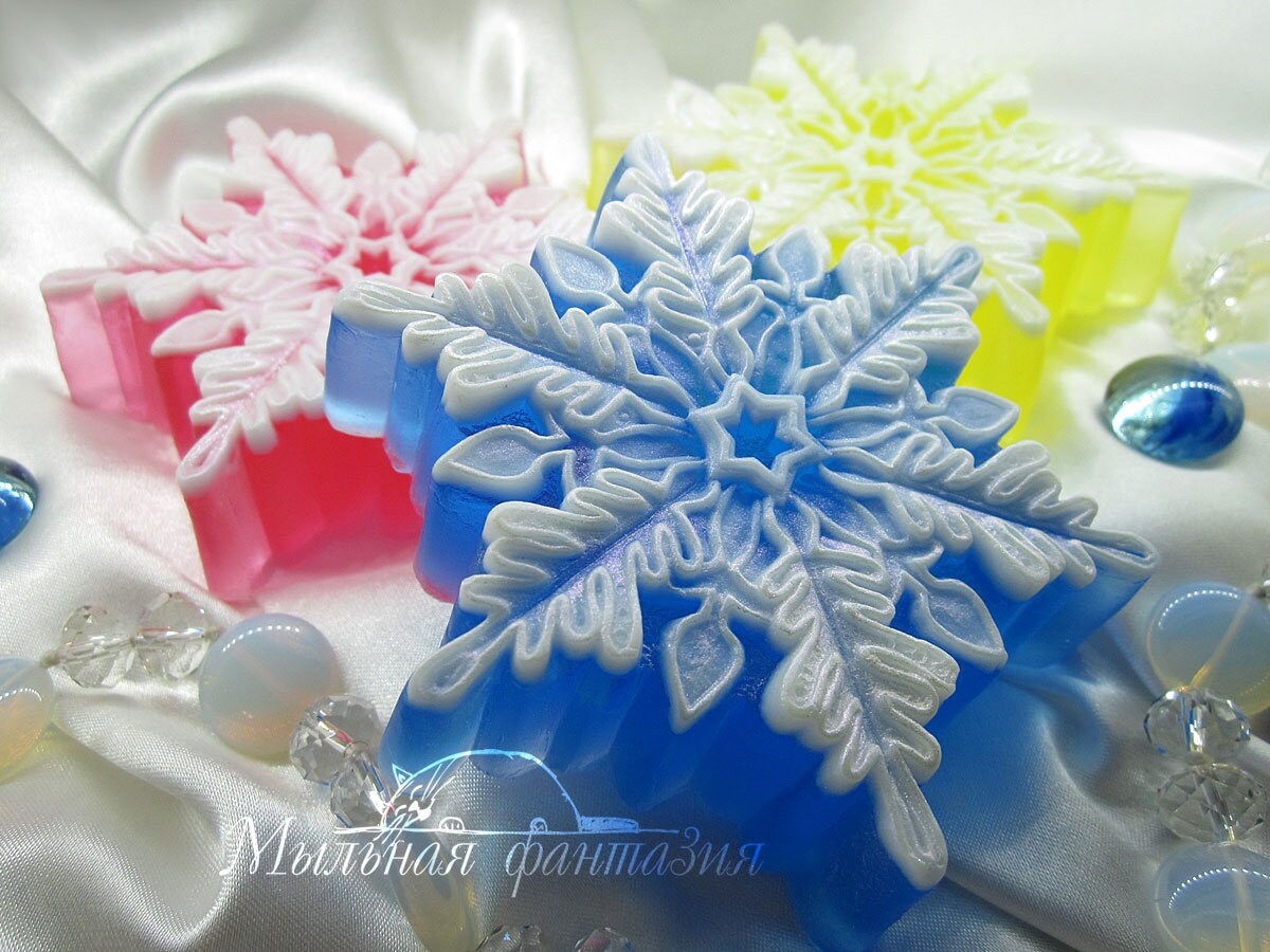Magic snowflake silicone mold for soap making