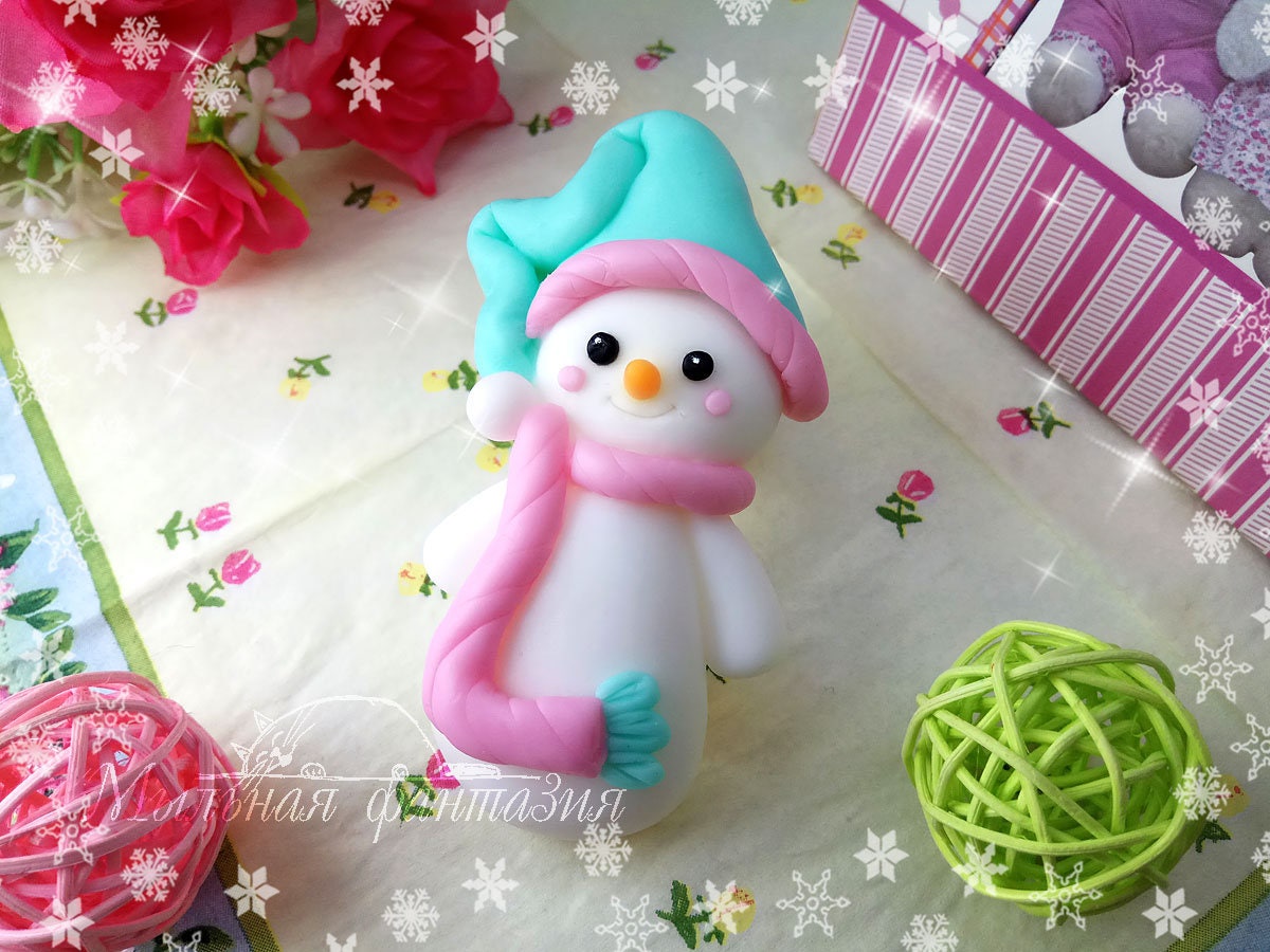 Snowman silicone mold for soap making