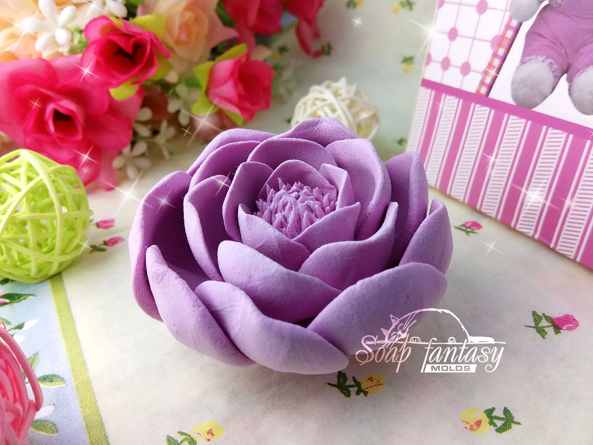 Ranunculus flower silicone mold for soap making