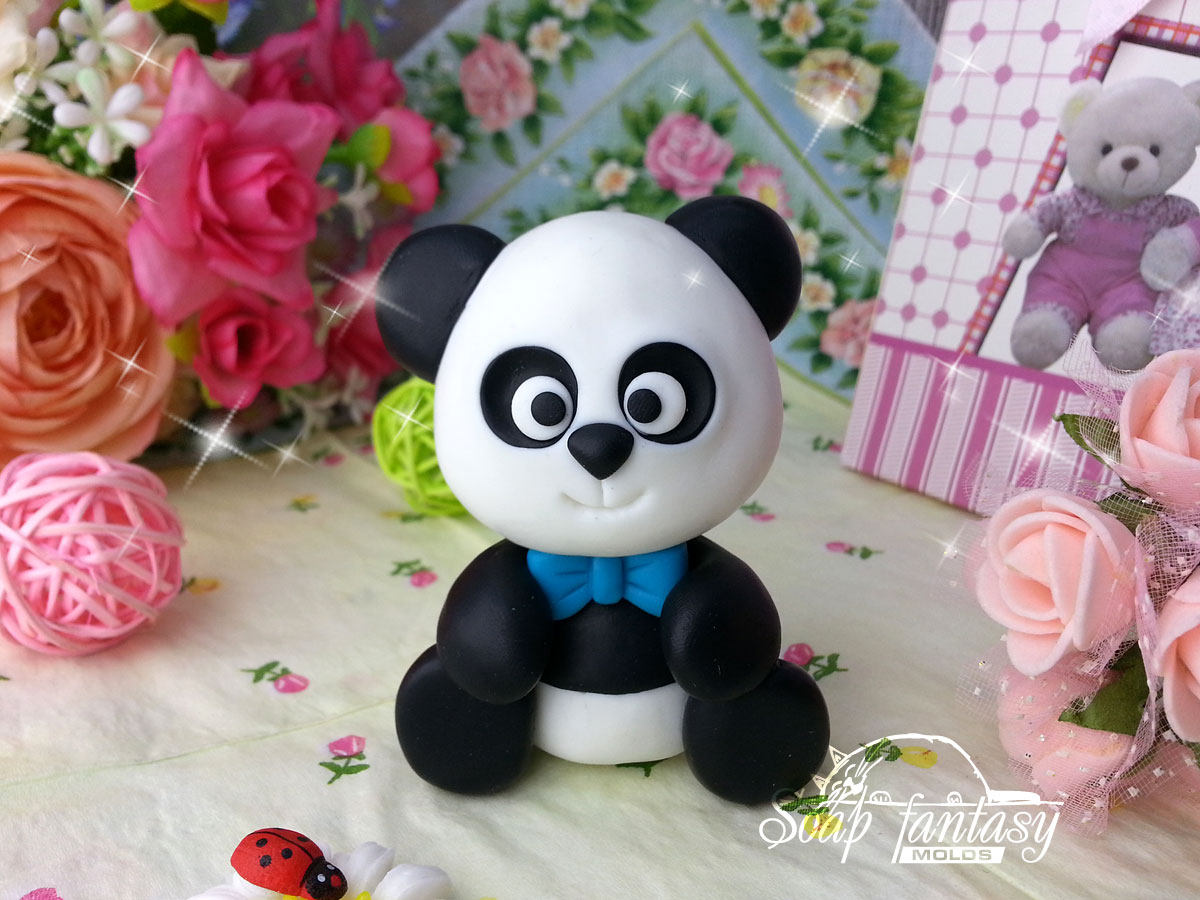 Panda bear (boy&girl) silicone mold for soap making