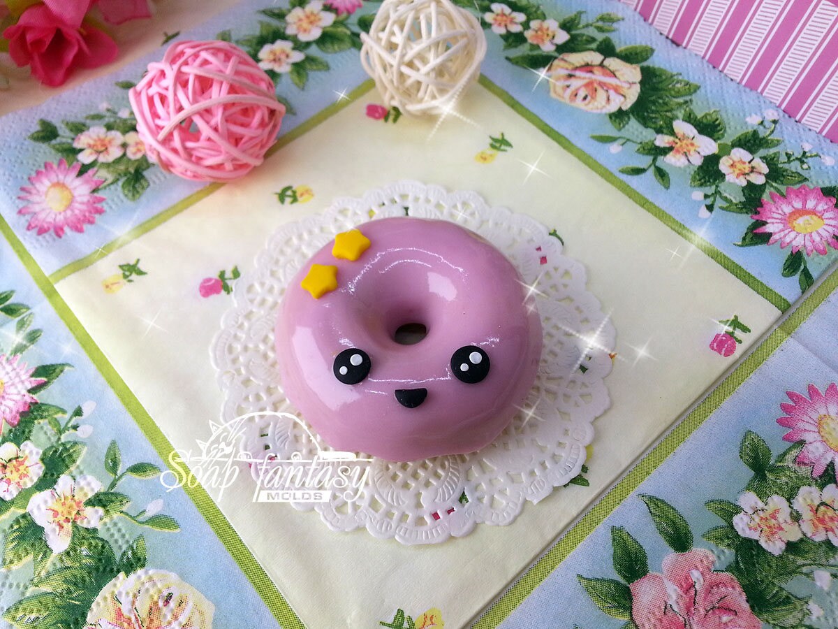 Smiling donut silicone mold for soap making