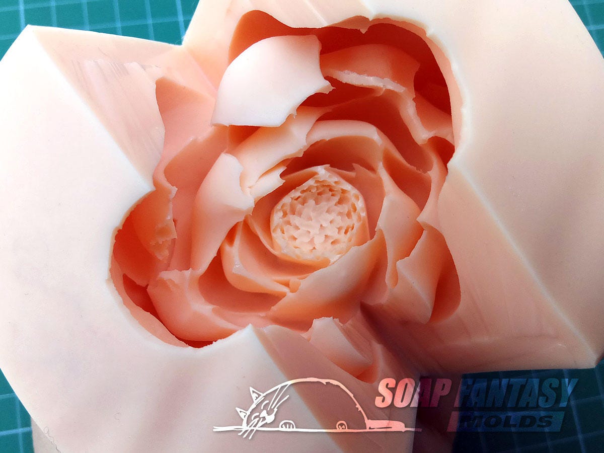 Ranunculus flower silicone mold for soap making