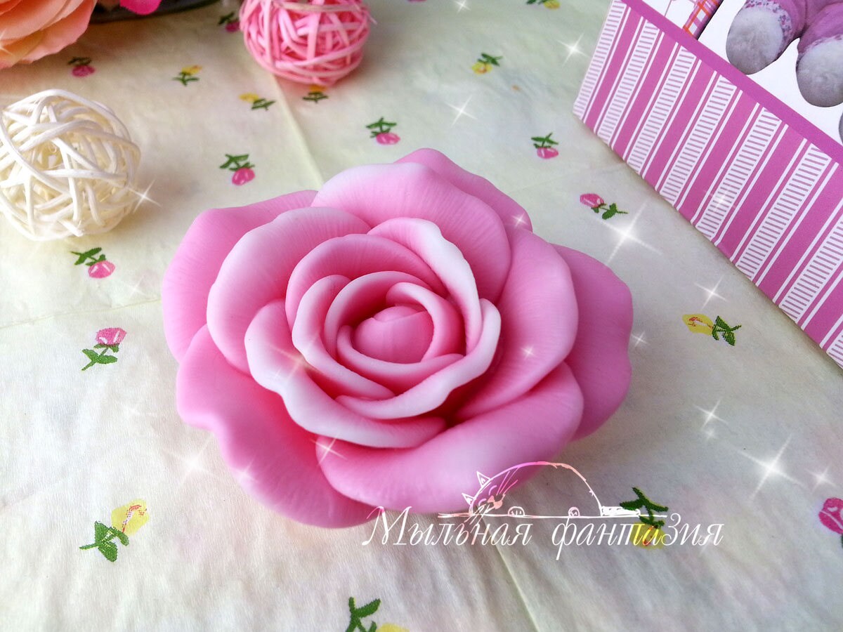 Aromatic Rose silicone mold (mould) for soap making and candle making