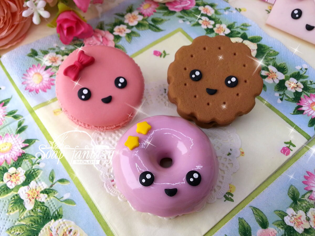 Smiling donut silicone mold for soap making