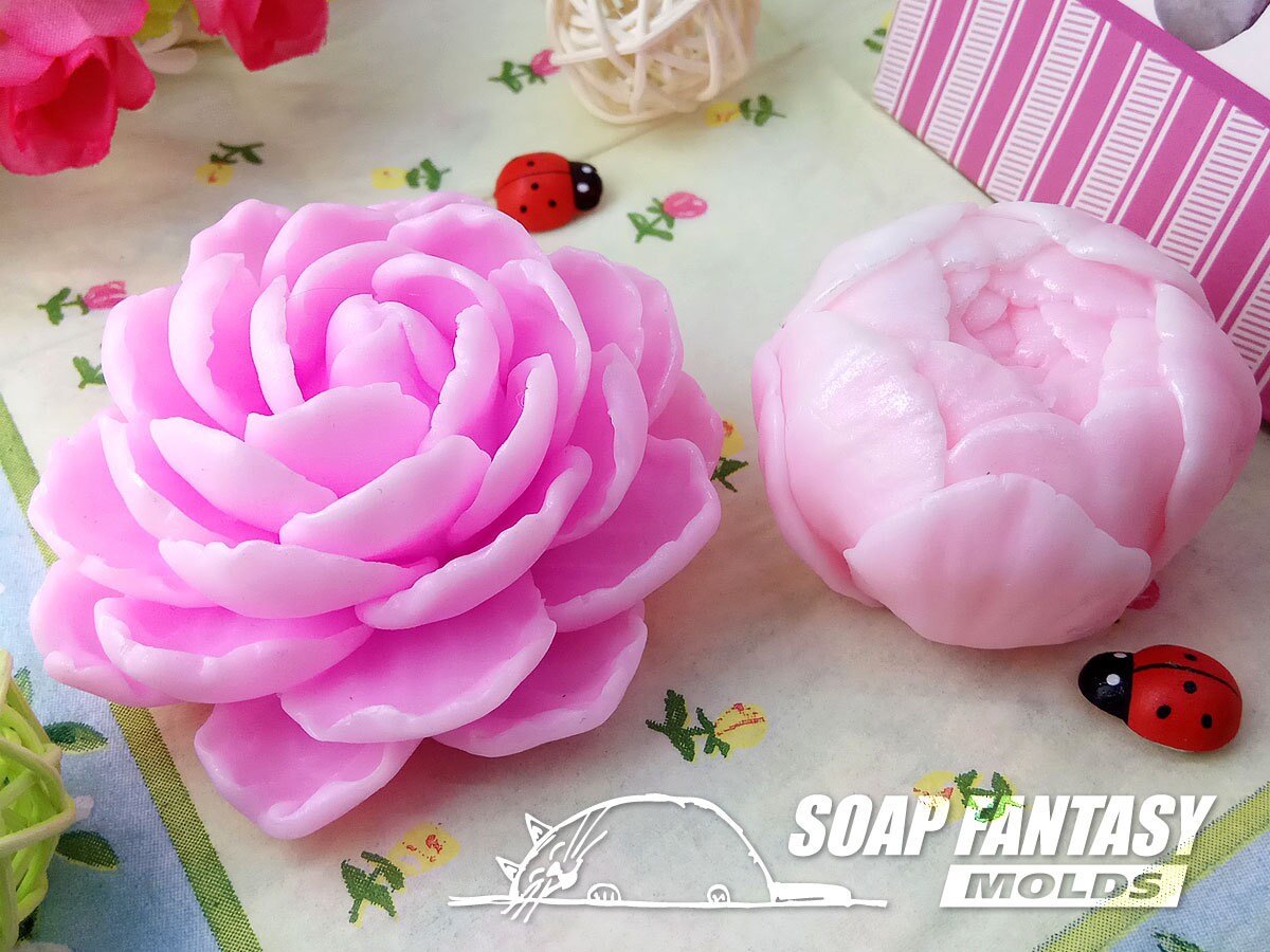 Peony bud Silicone Soap Mold - for soap making, Craft & Hobby