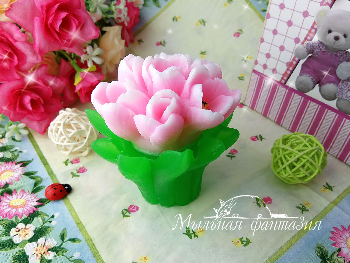 Bouquet of Tulips silicone mold (mould) for soap making and candle making
