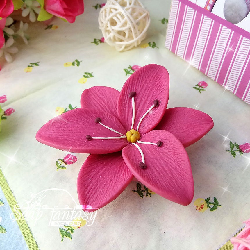 Lily stargazer flower (mini) silicone mold for soap making