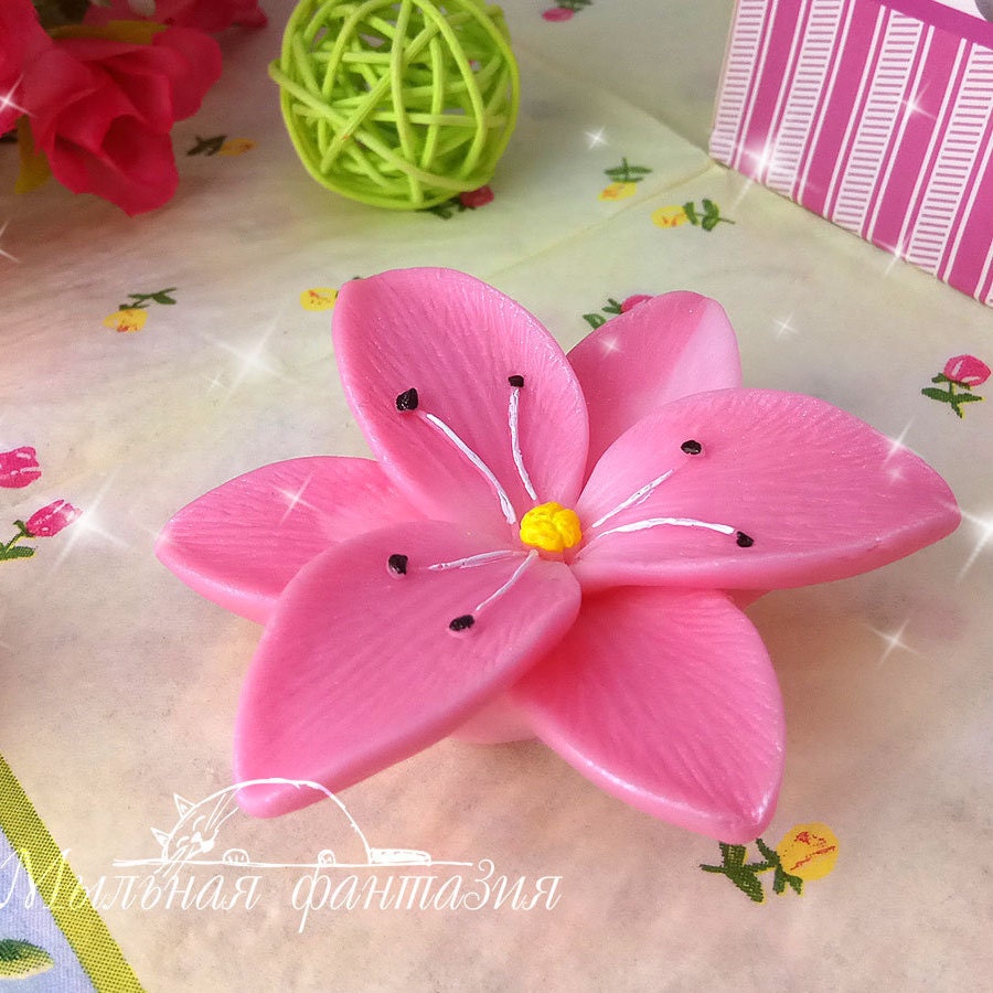 Lily stargazer flower (mini) silicone mold for soap making