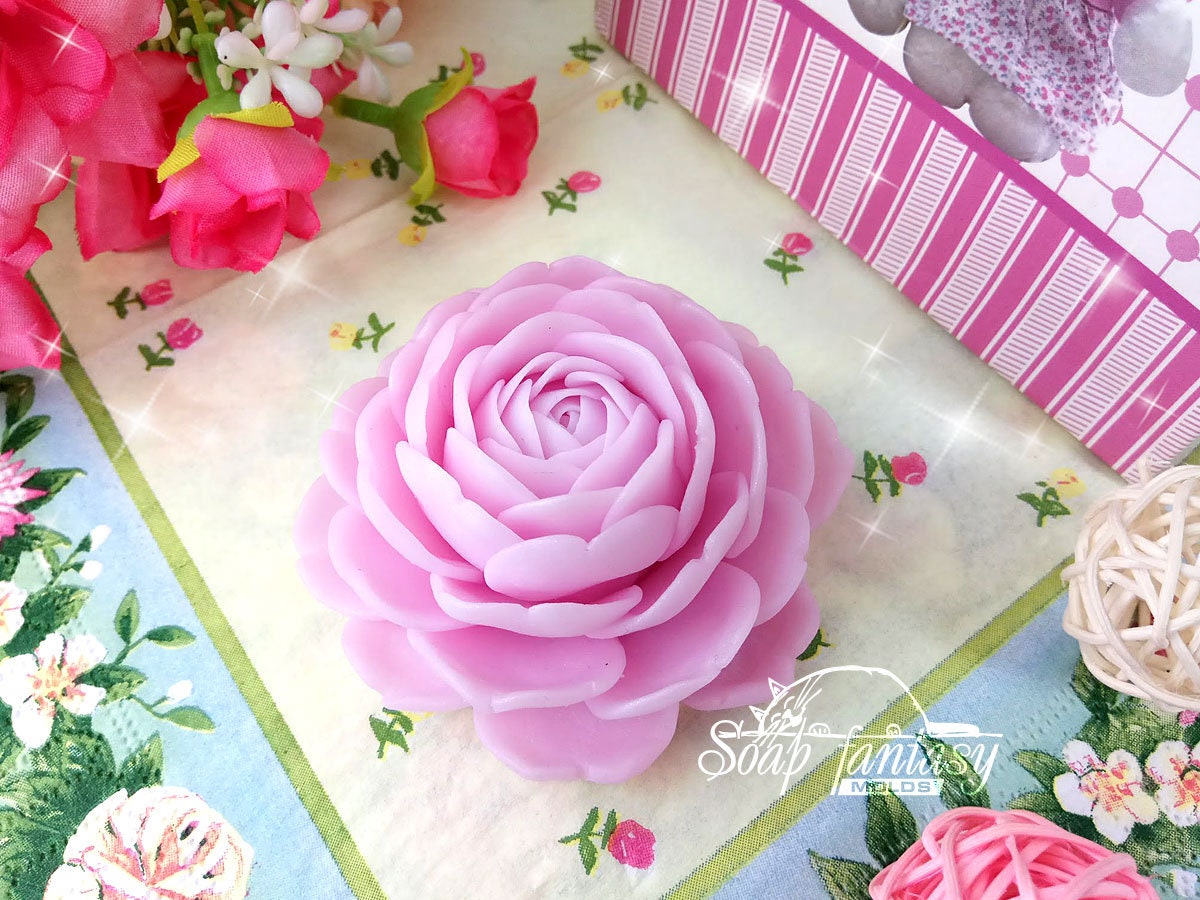 Camellia flower silicone mold (mould) for soap making and candle making
