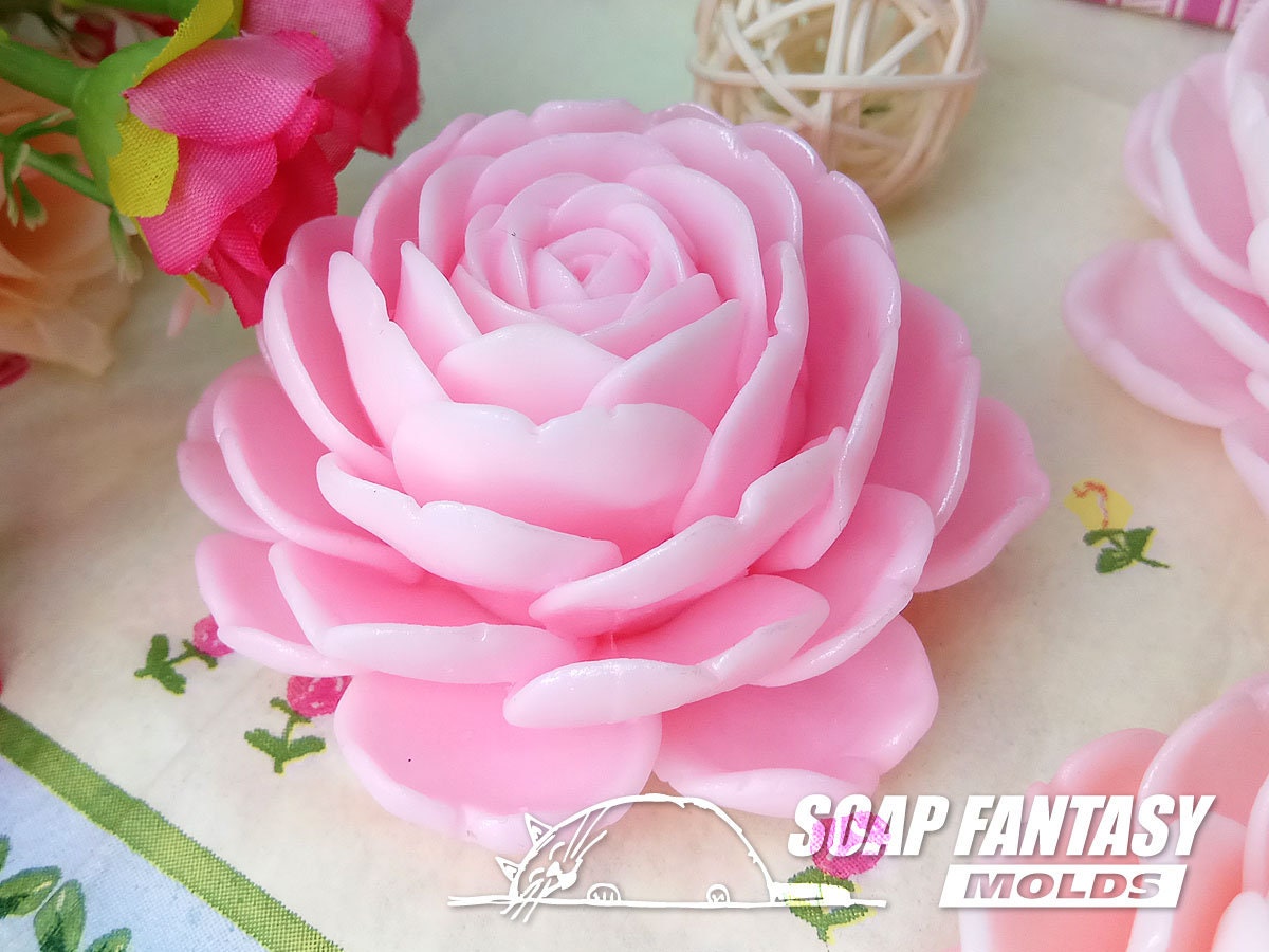 Camellia flower silicone mold (mould) for soap making and candle making