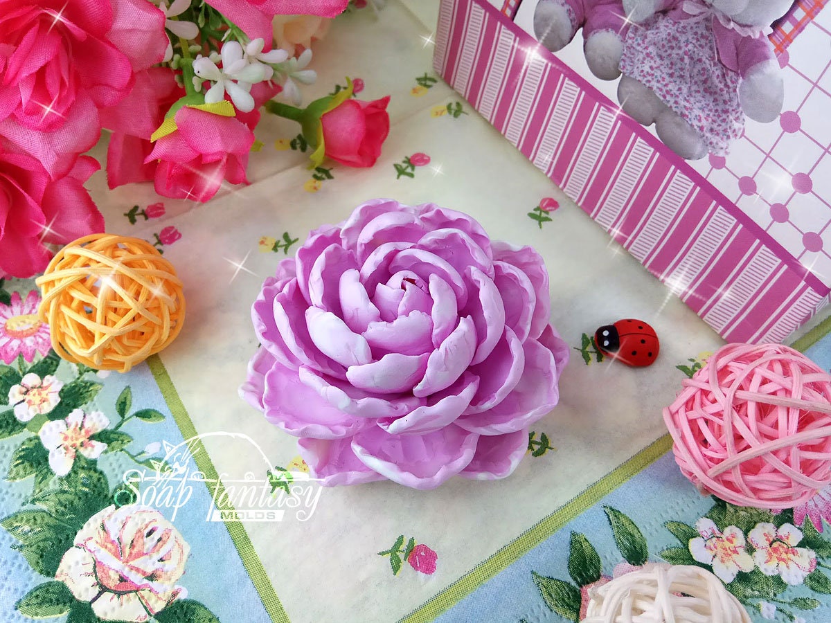 Peony flower silicone mold for soap making