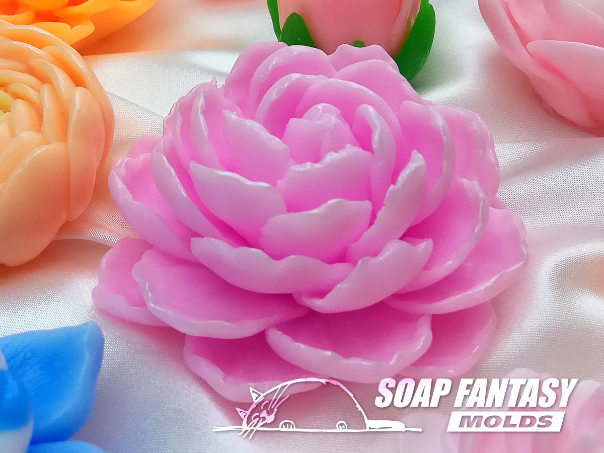 Peony flower silicone mold for soap making
