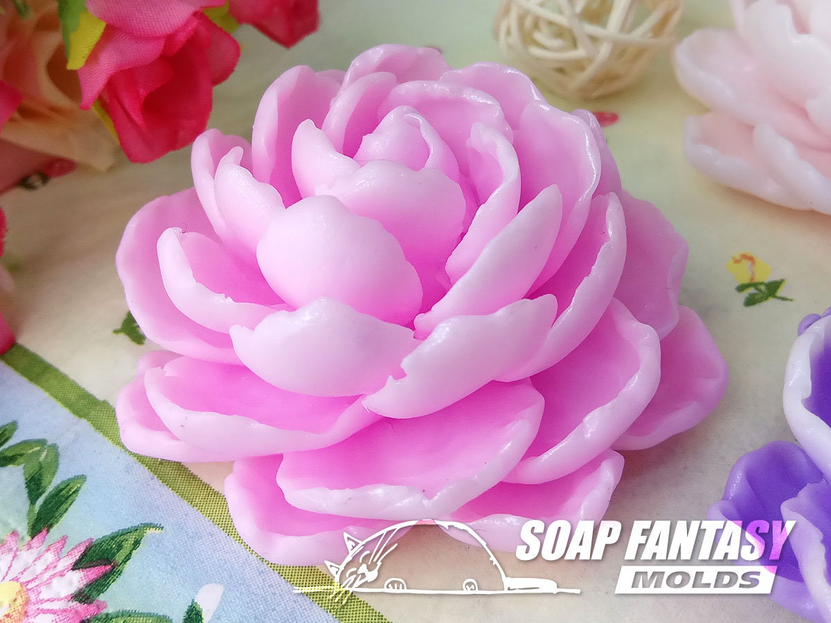 Peony flower silicone mold for soap making