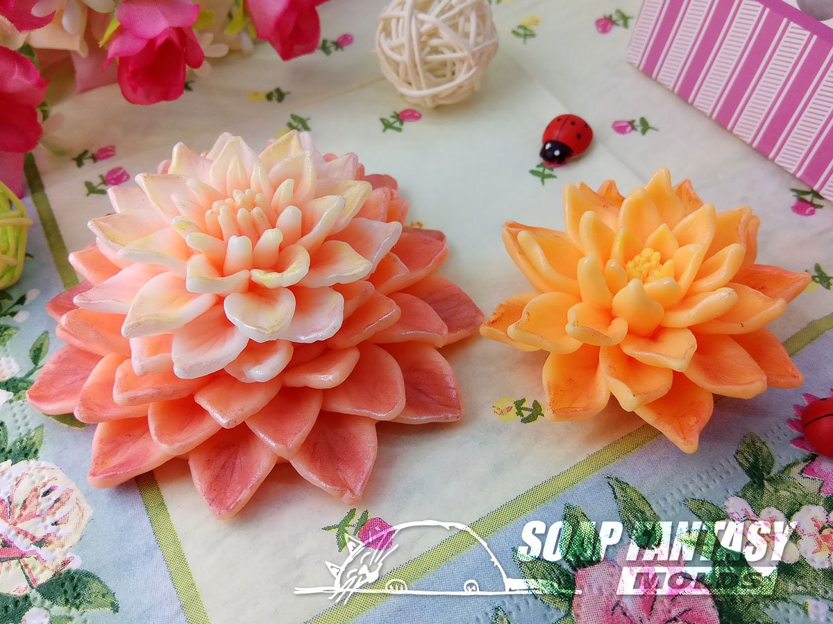 Dahlia flower silicone mold for soap making