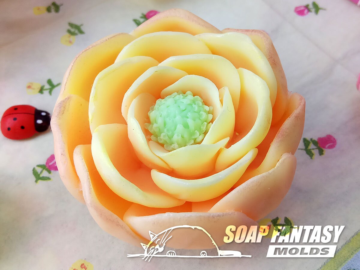 Ranunculus flower silicone mold for soap making