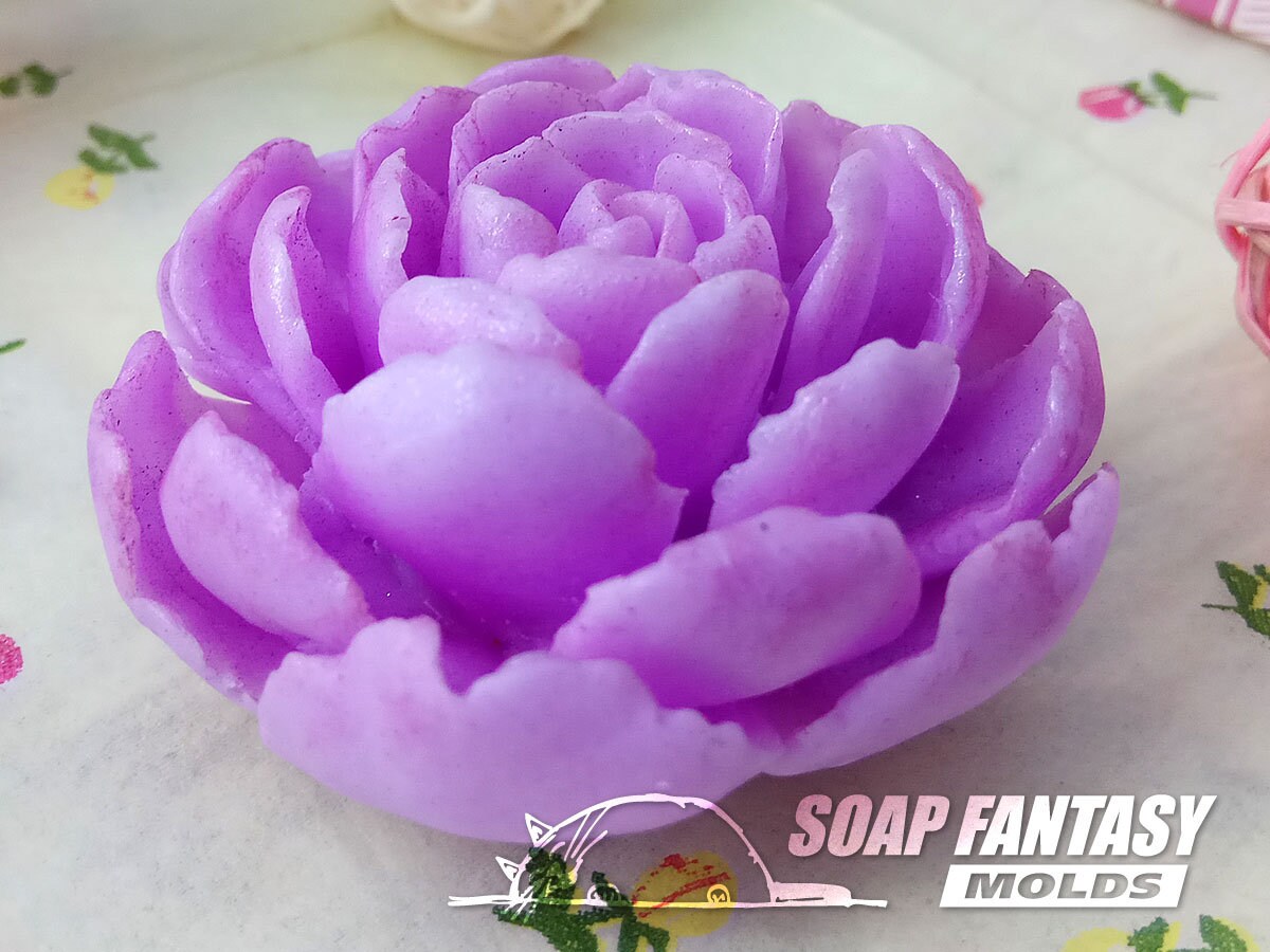 Peony (mini) flower silicone mold for soap making