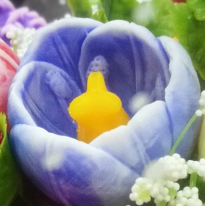 Crocus flower silicone mold for soap making