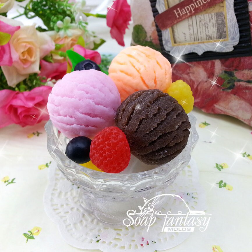 Glass Ice Cream Dish silicone mold for soap making