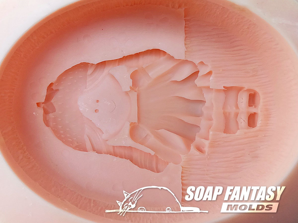 Strawberry girl silicone mold for soap making