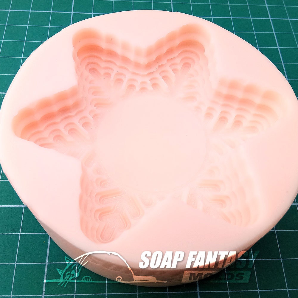 Snowflake with a sticker (model #1) silicone mold for soap making