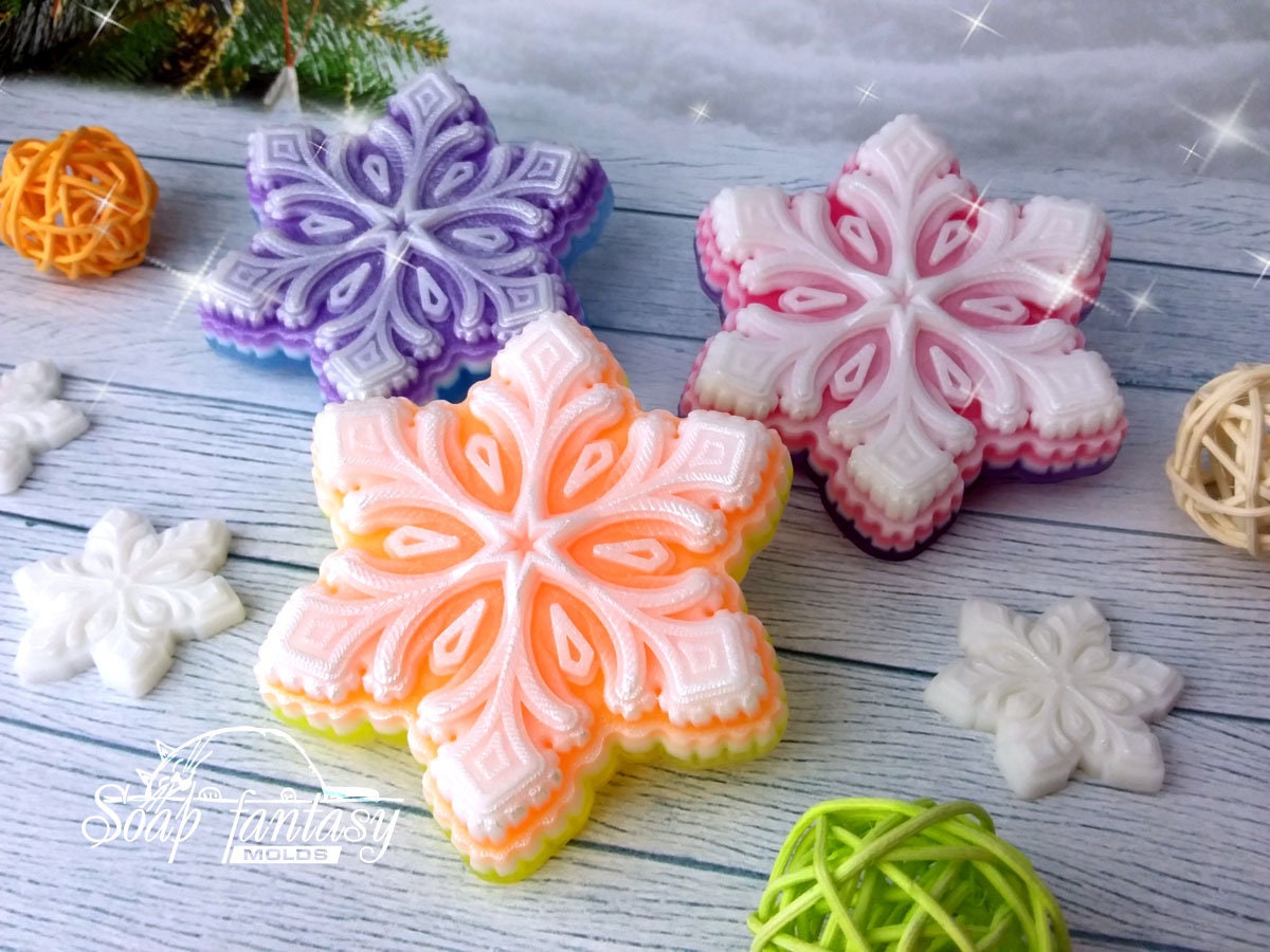 Fairy snowflake silicone mold for soap making
