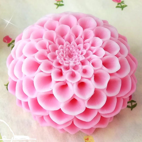 Dahlia spherical flower silicone mold for soap making