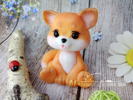 Baby fox silicone mold (mould) for soap making and candle making
