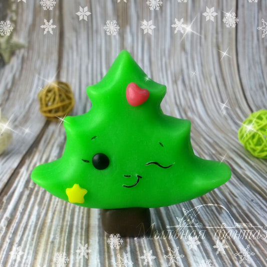 Smiling Christmas Tree :) Silicone Soap Mold - for soap making, Craft & Hobby