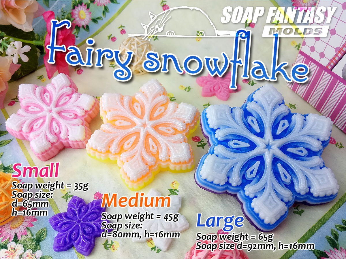 Fairy snowflake silicone mold for soap making
