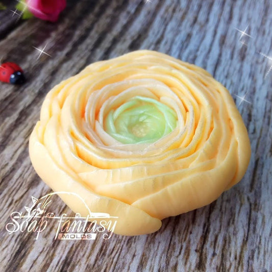 Ranunculus half opened bud Silicone Soap Mold - for soap making, Craft & Hobby