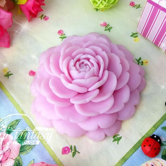 Camellia BIG flower silicone mold (mould) for soap making and candle making