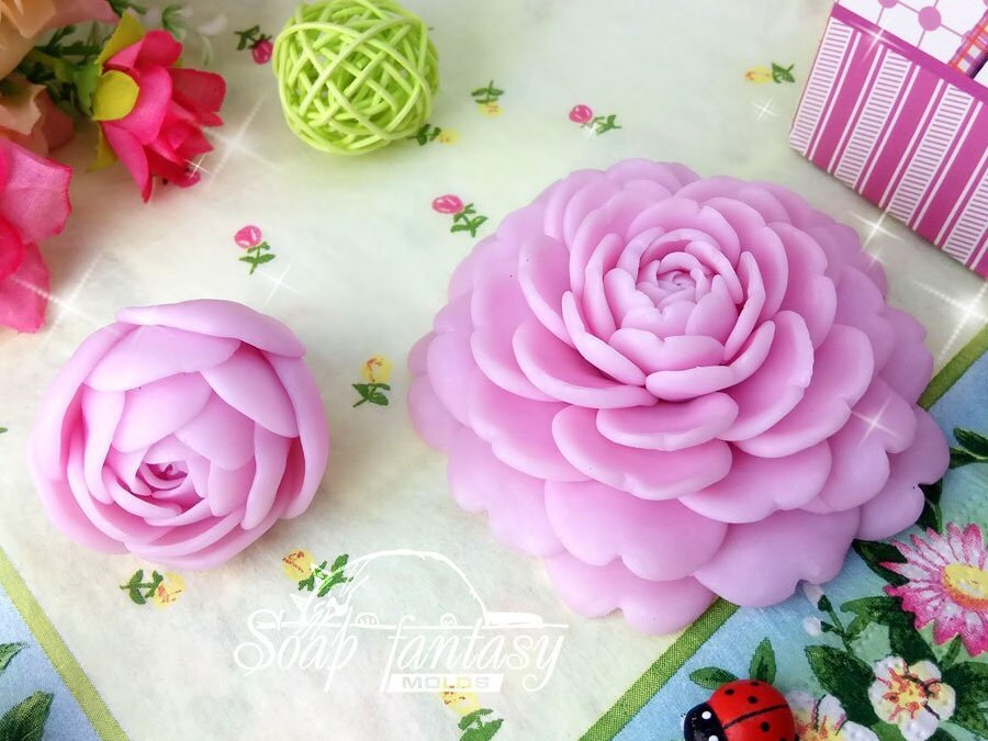 Camellia BIG flower silicone mold (mould) for soap making and candle making