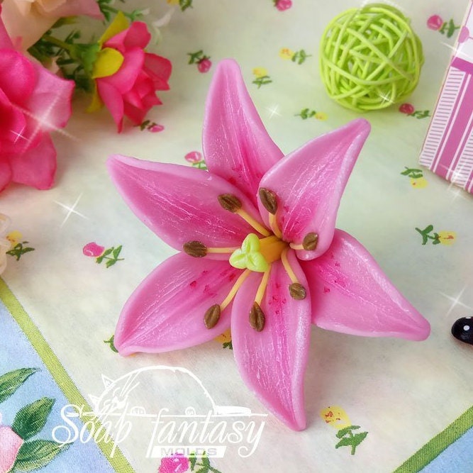 Tender lily flower silicone mold for soap making