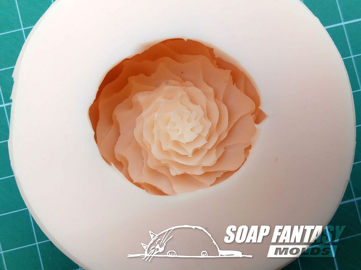 Ranunculus bud flower silicone mold for soap making