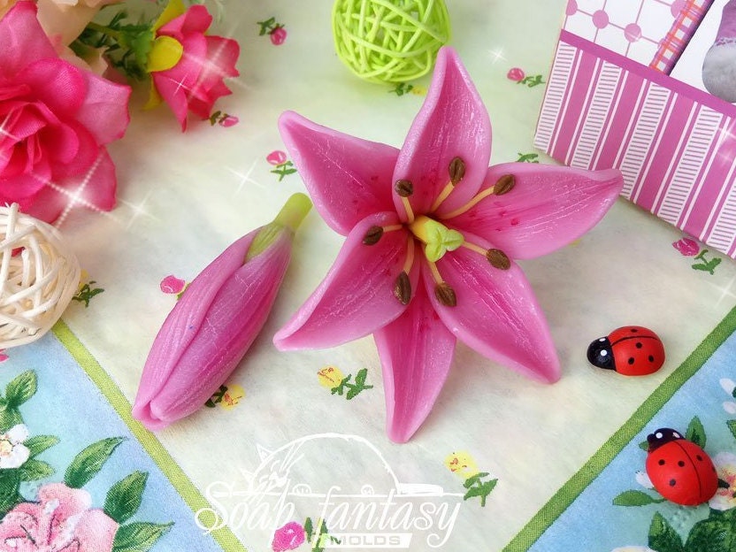 Tender lily flower silicone mold for soap making