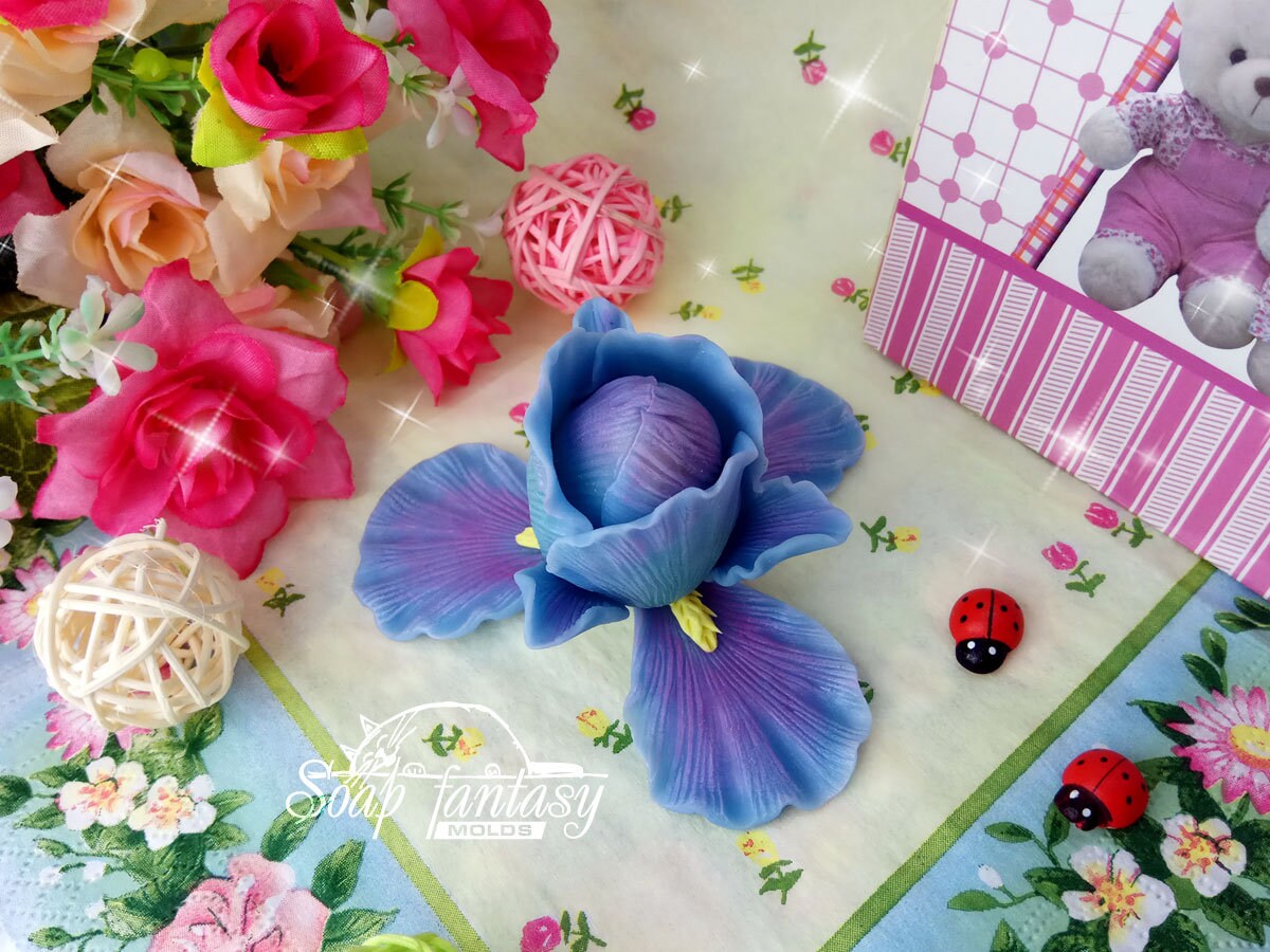 Tender irises flower silicone mold for soap making