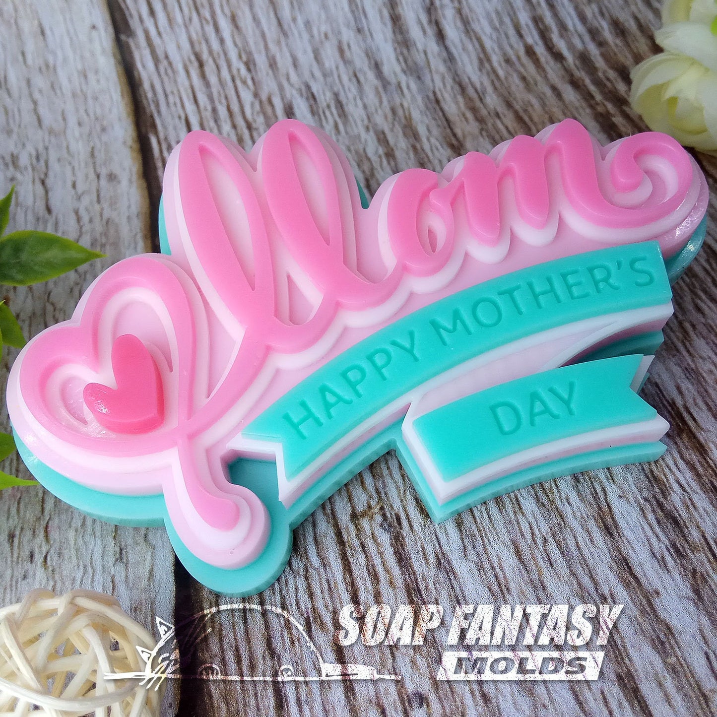 Happy Mother's Day best wishes "Love Mom" silicone mold for soap making