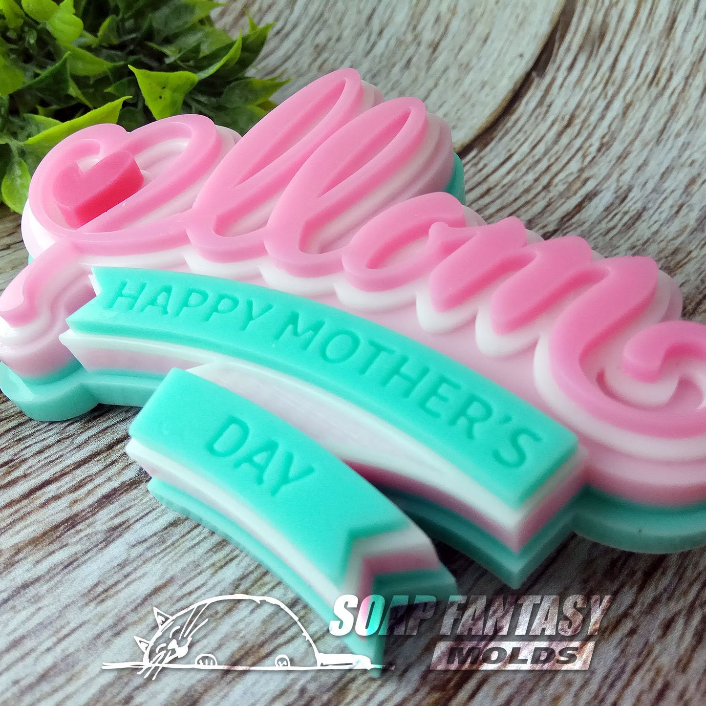 Happy Mother's Day best wishes "Love Mom" silicone mold for soap making