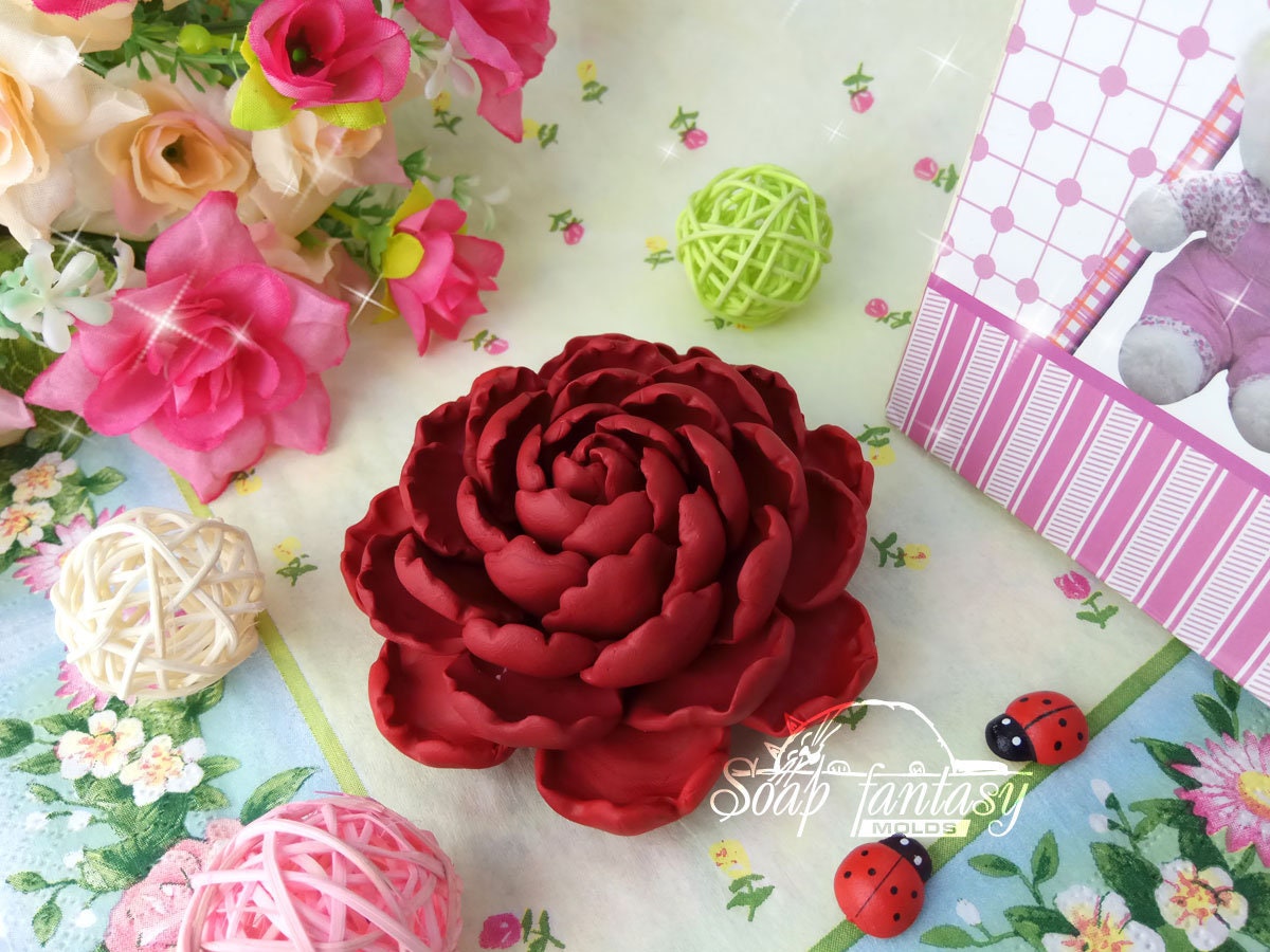 Peony BIG flower silicone mold for soap making