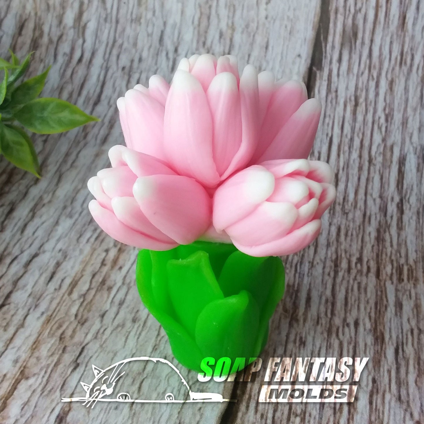 Bouquet of 5 Tulips silicone mold (mould) for soap making and candle making