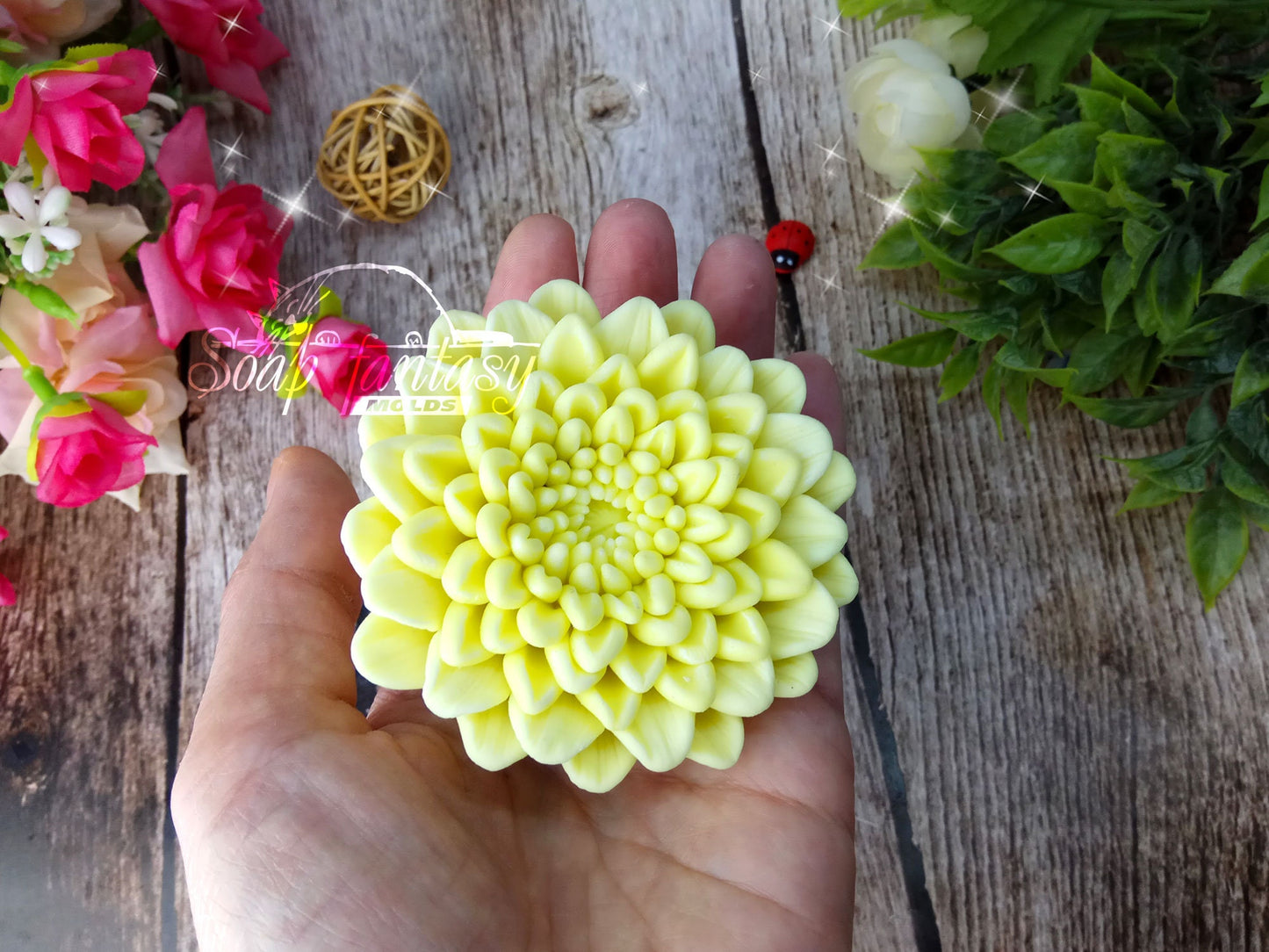 Chrysanthemum silicone soap mold - for soap making (Made of high quality silicone)
