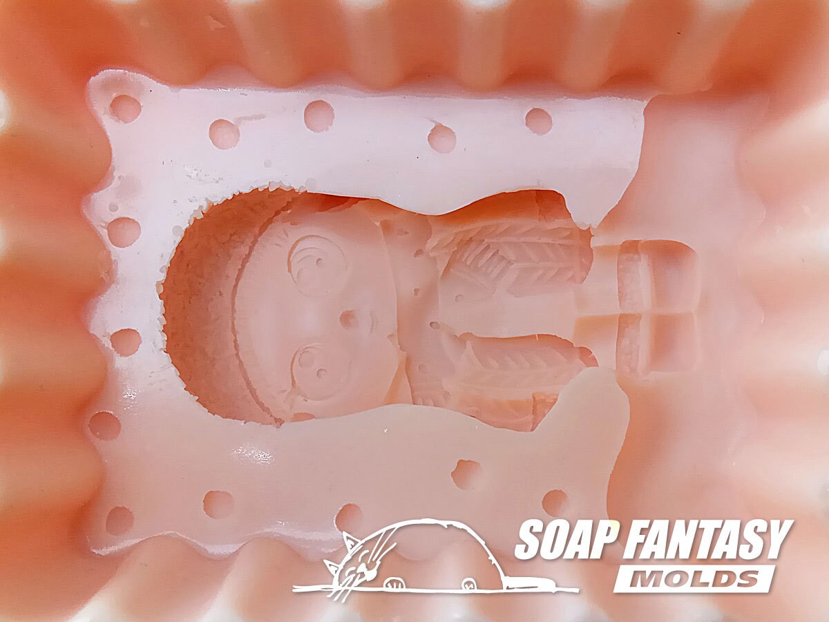 Snowy girl silicone mold for soap making