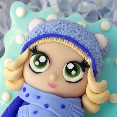 Snowy girl silicone mold for soap making