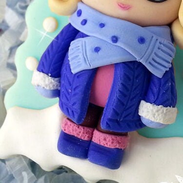 Snowy girl silicone mold for soap making
