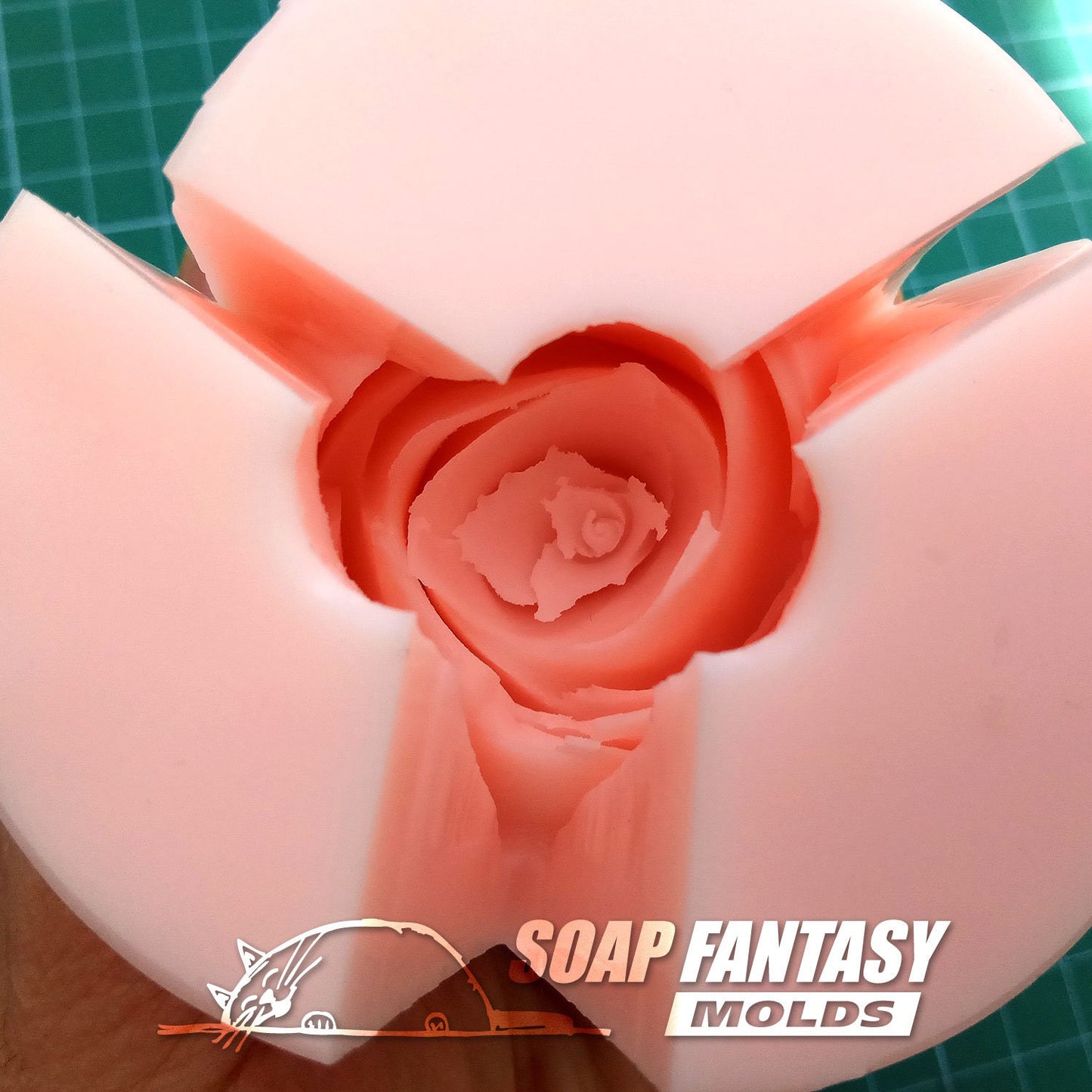 Thin Rose #2 (with thin petals) Silicone Soap Mold - for soap making, Craft & Hobby