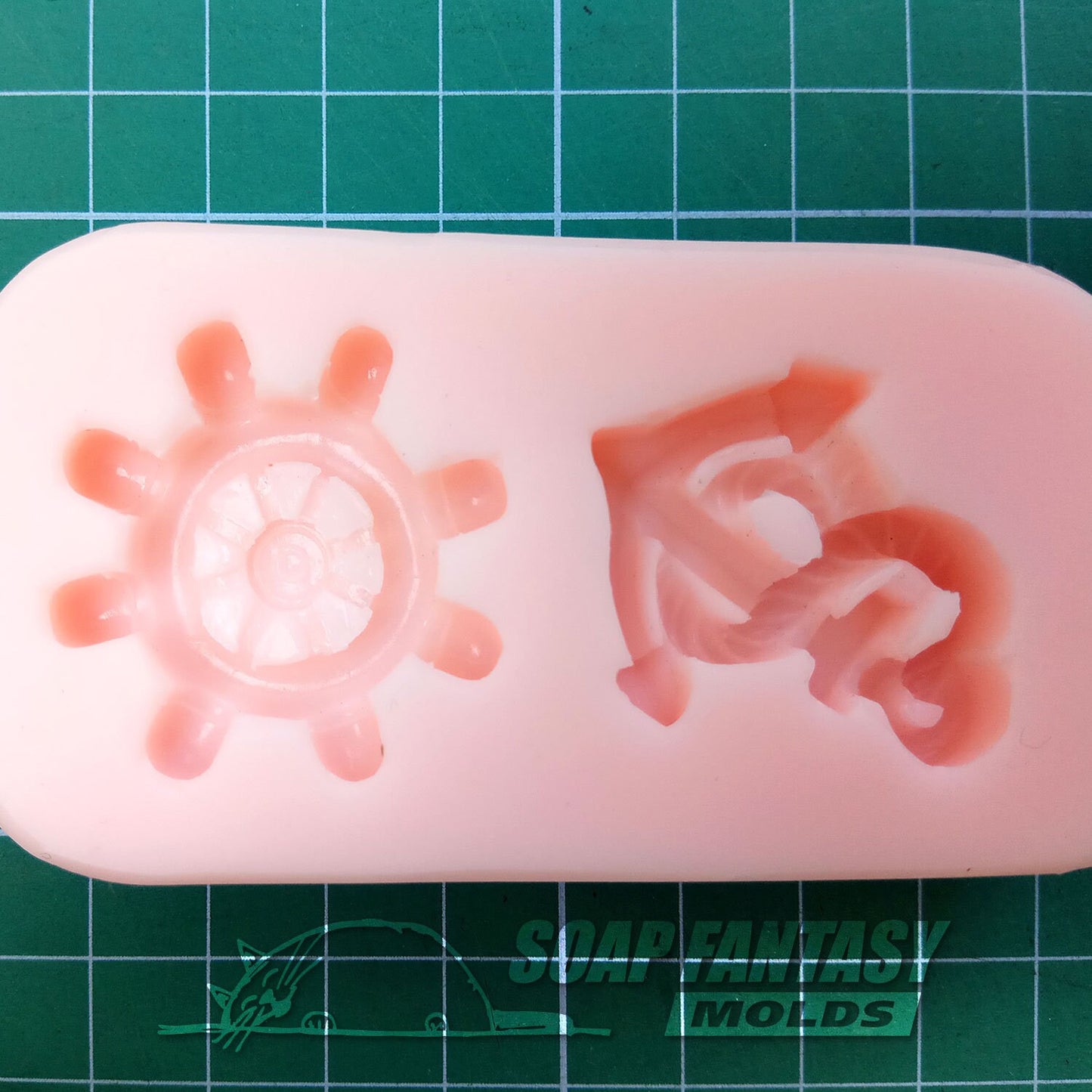 Anchor & Ship steering wheel silicone mold (mould) for soap making and candle making