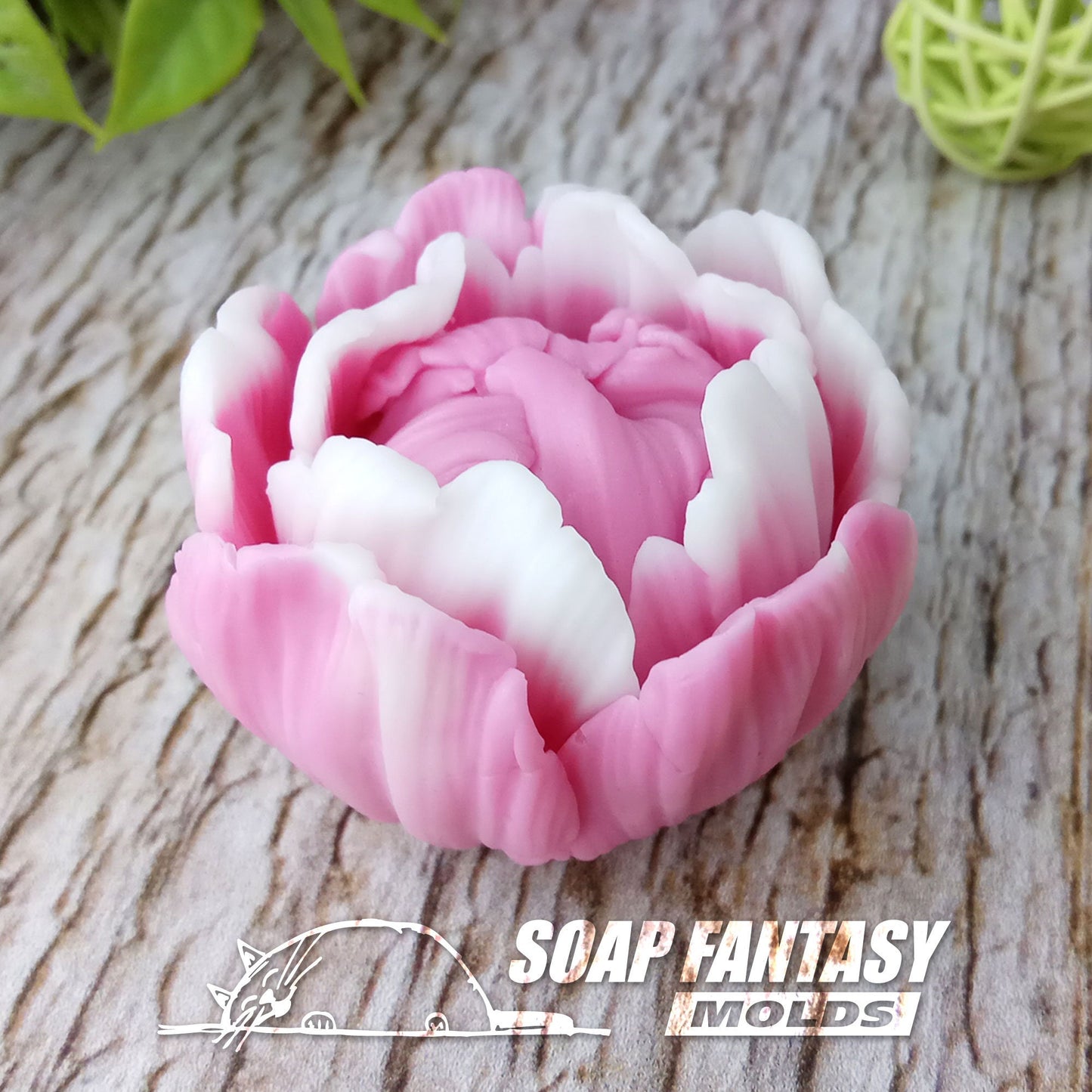 Peony bud "Sarah Bernhardt" silicone mold for soap making